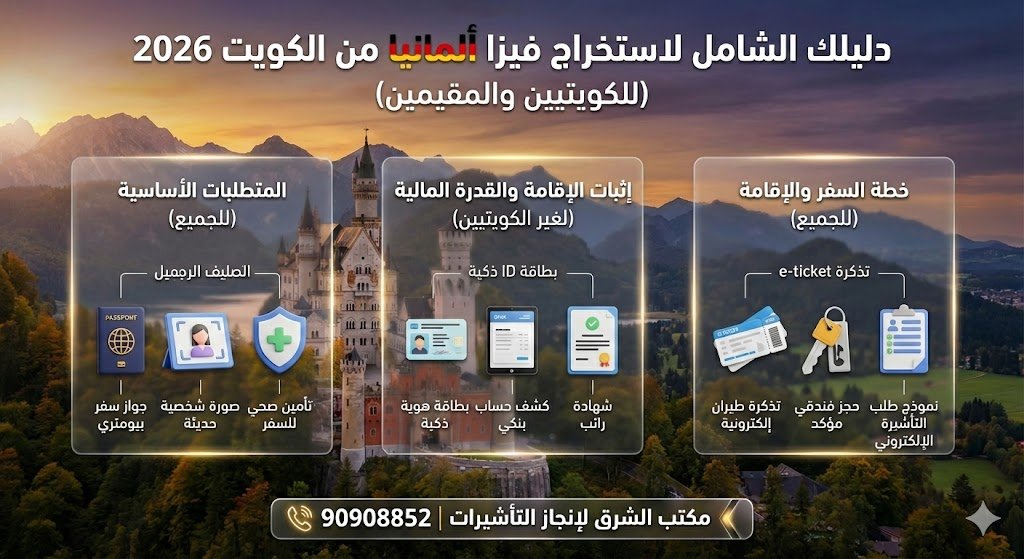 استخراج فيزا ألمانيا من الكويت 2026 للكويتيين والمقيمين