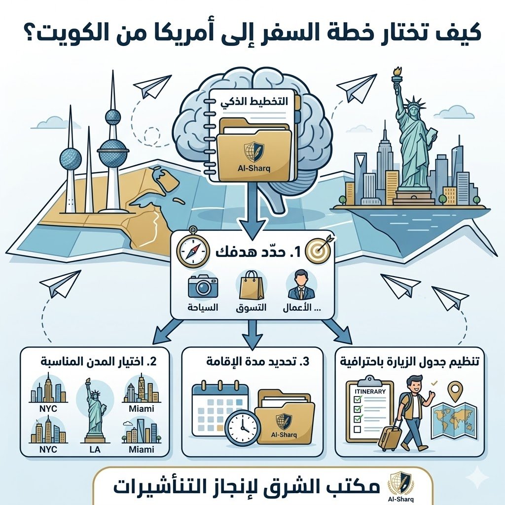 كيف تختار خطة السفر إلى أمريكا من الكويت
